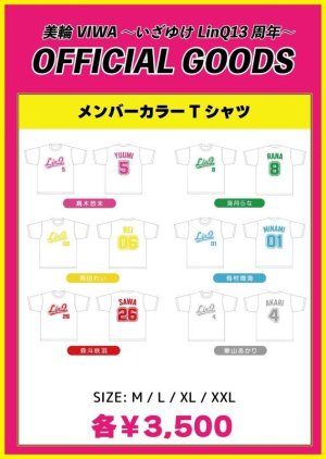 画像1: 【LinQ13周年記念グッズ】ベースボール風メンバーカラーTシャツ (1)