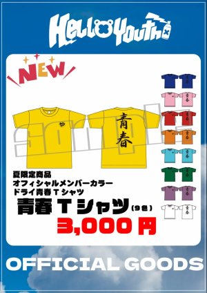 画像1: 【HelloYouth】夏限定商品　オフィシャルメンバーカラードライTシャツ (1)